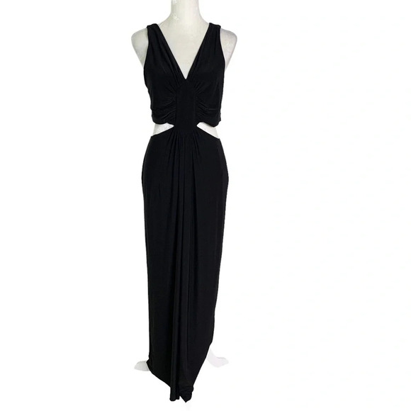 MISA Los Angeles Athema Cutout Waist Sleeveless Maxi Dress Black Size L NWT - Picture 5 of 13